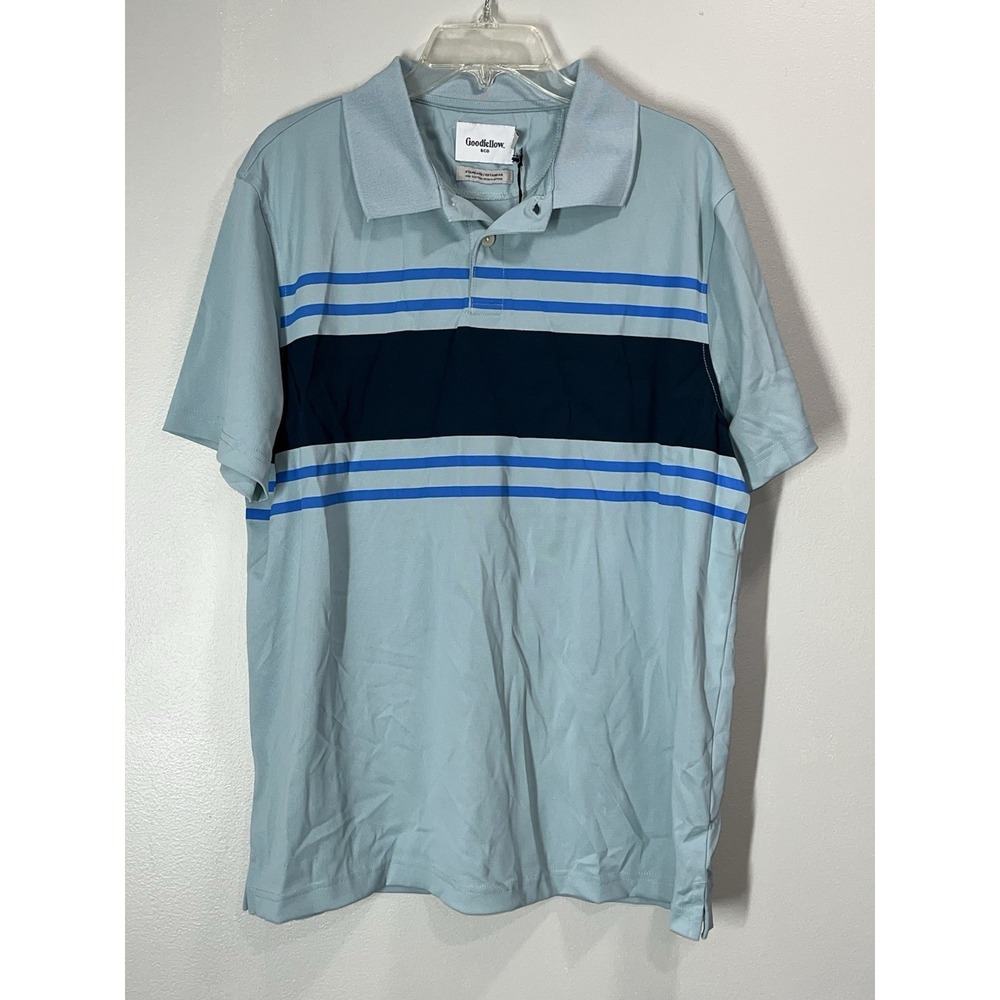 Goodfellow men's short sleeve polo standard fit size XL blue NWT